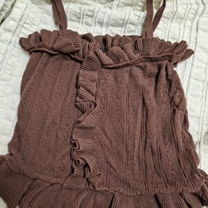 Zara Knit Top with Ruffles